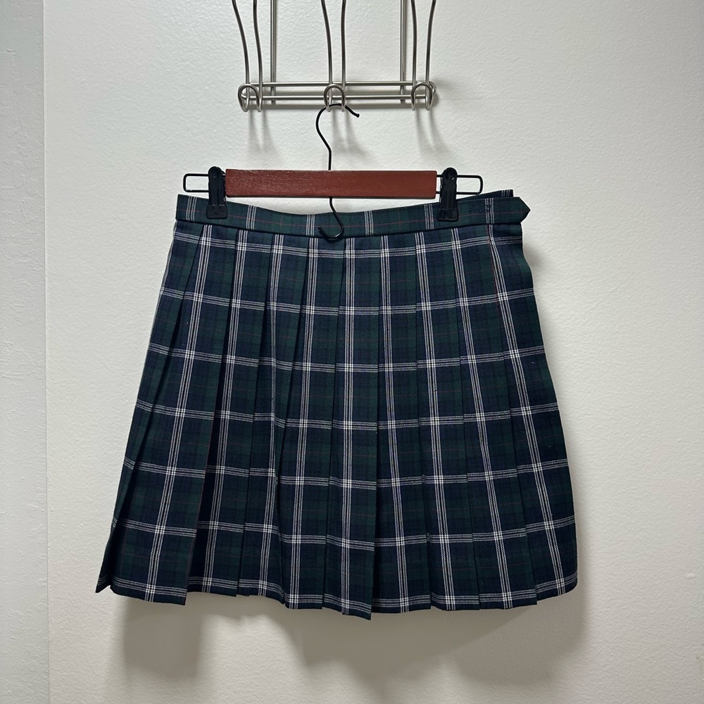 Plaid Pleated Skirt - M